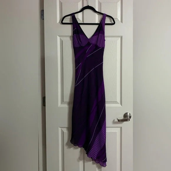 VTG Arden B Asymmetrical Purple Dress with Abstract Print - XS - Picture 9 of 10